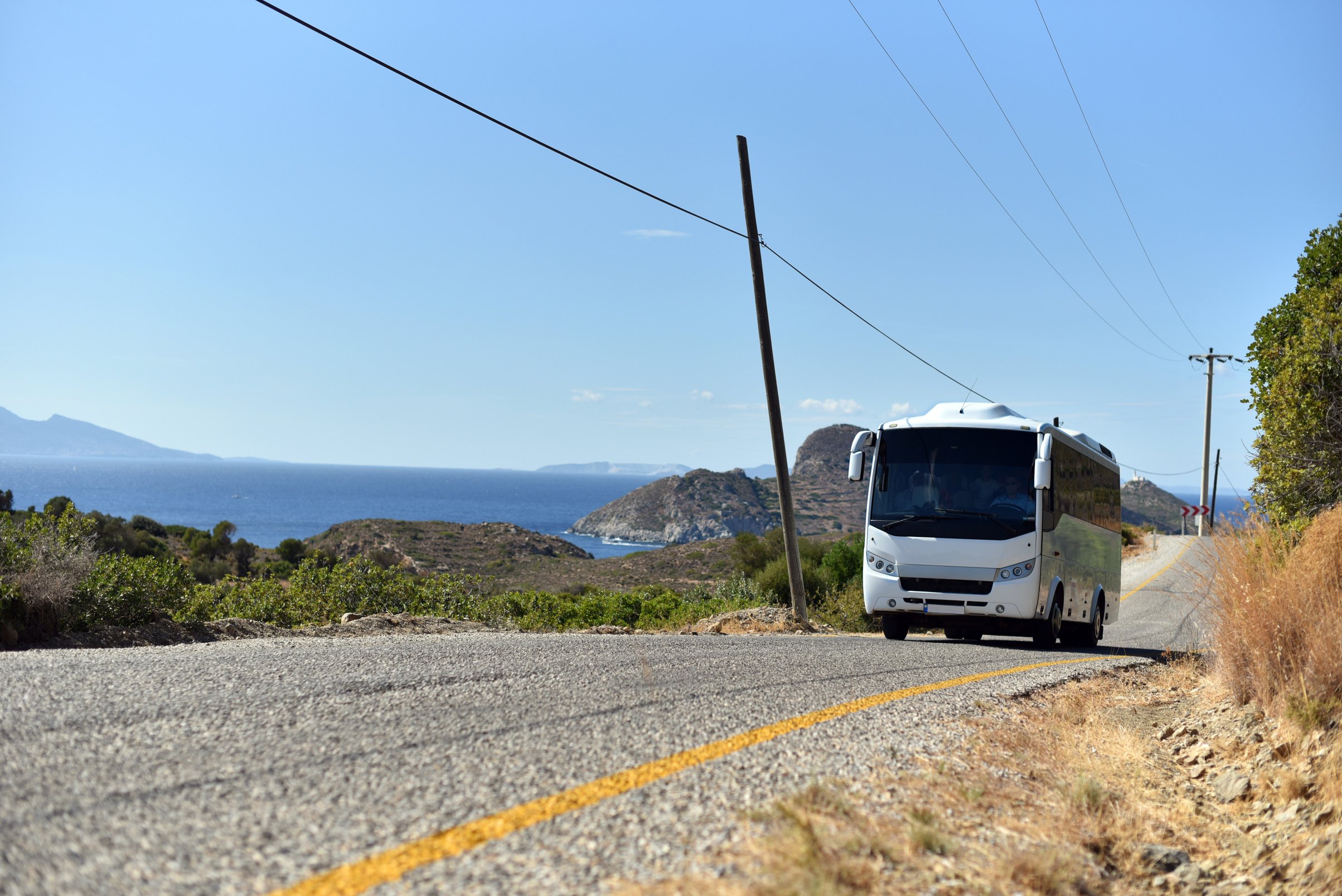 Middle tourist shuttle bus